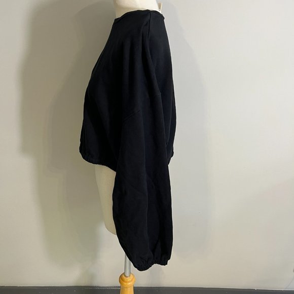 NWOT OPEN EDIT Organic French Terry Pullover in Black (M) - Picture 4 of 9